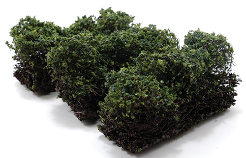 Dollhouse miniature 1" LOW GREEN BUSHES - SET OF 3